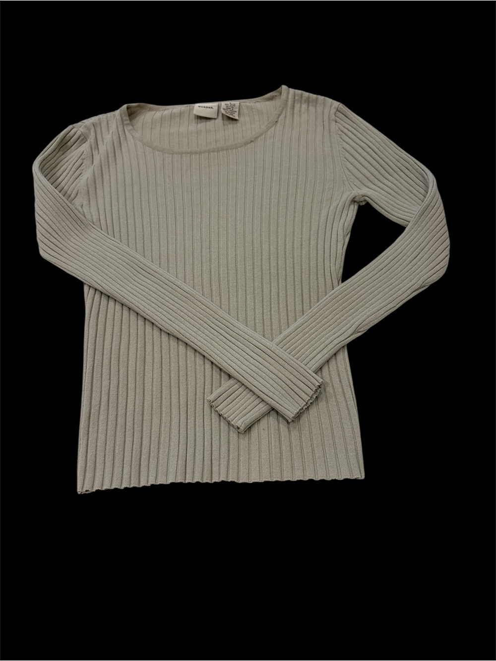 Merona Light Cream Ribbed Crew Neck Sweater Small